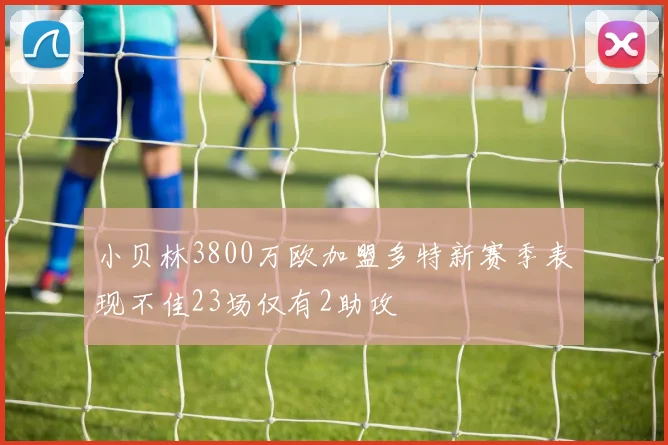 小贝林3800万欧加盟多特新赛季表现不佳23场仅有2助攻